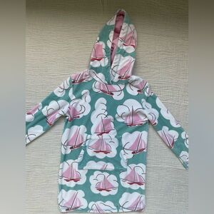 Boden Girls Sailboat Hoodie 9-10Y Pink Blue Terry Pullover